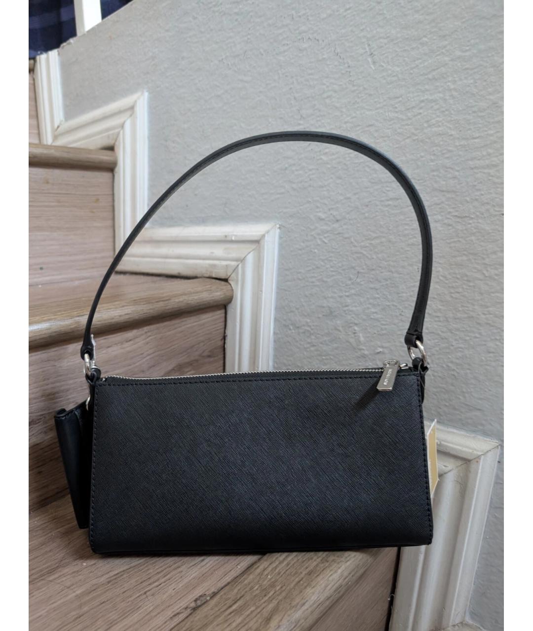 MICHAEL KORS Черная кожаная сумка через плечо, фото 2