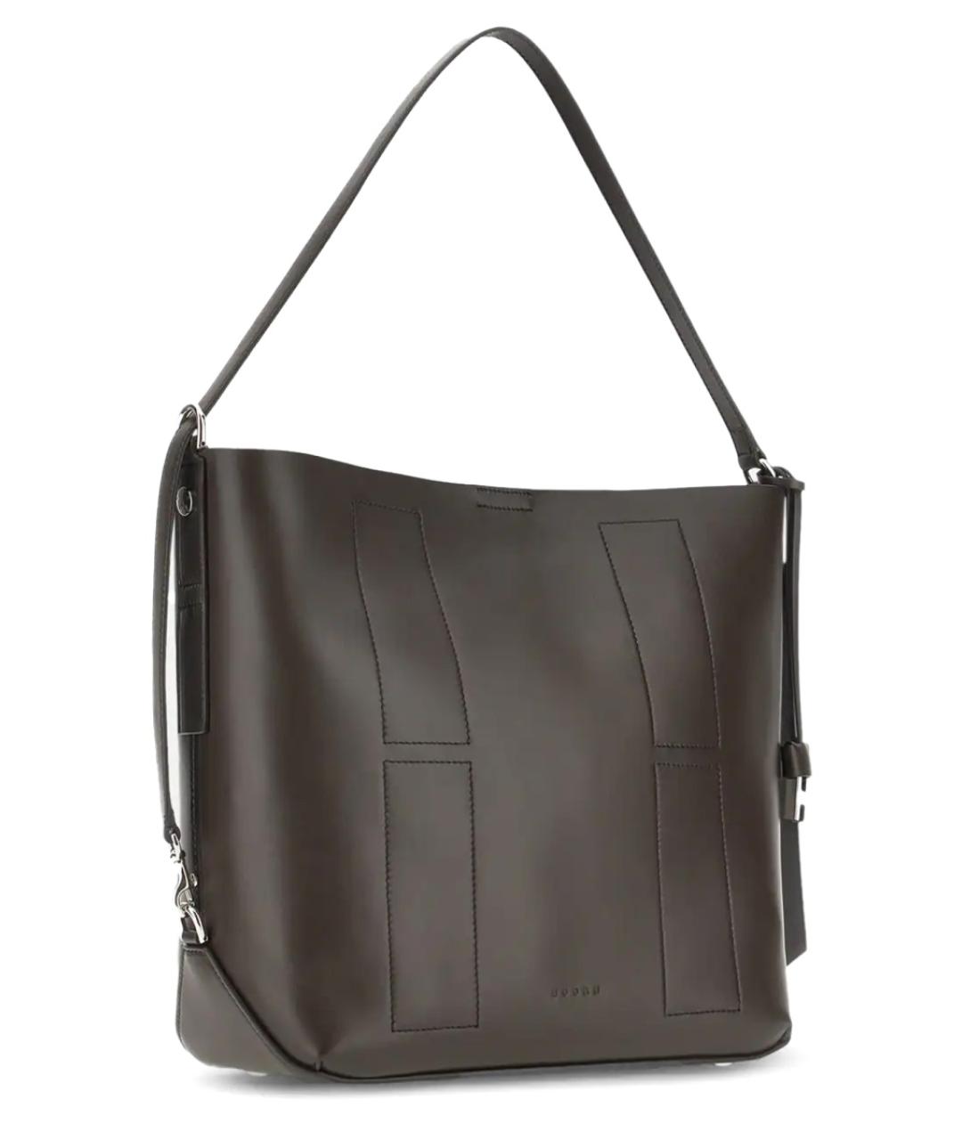 HOGAN Коричневая кожаная сумка через плечо, фото 4