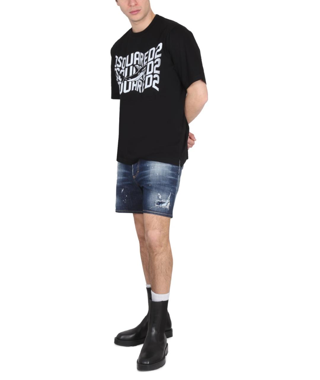 DSQUARED2 Черная хлопковая футболка, фото 2