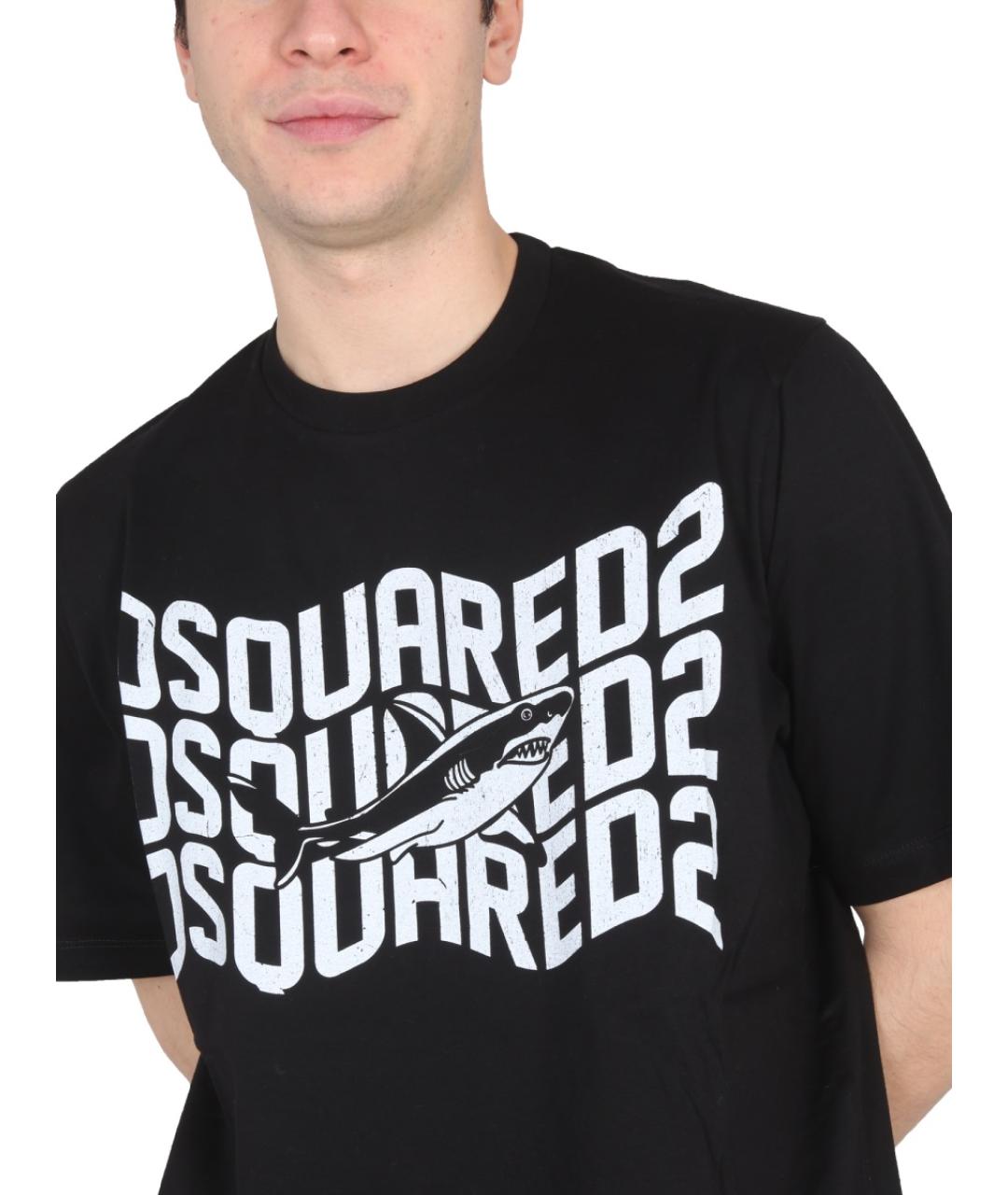 DSQUARED2 Черная хлопковая футболка, фото 4