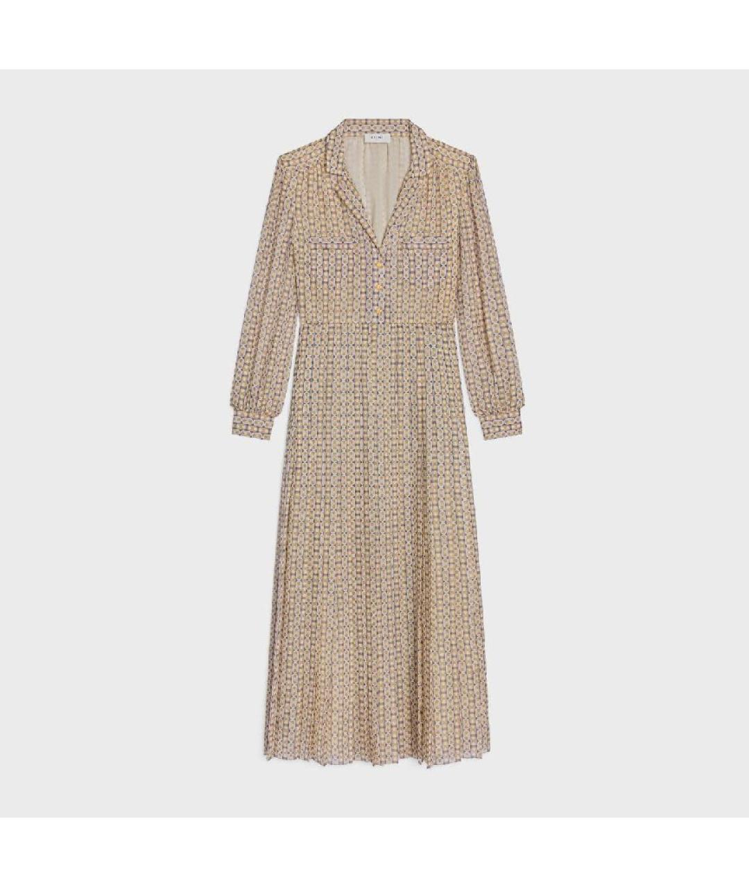 CELINE Мульти шелковое повседневное платье, фото 4