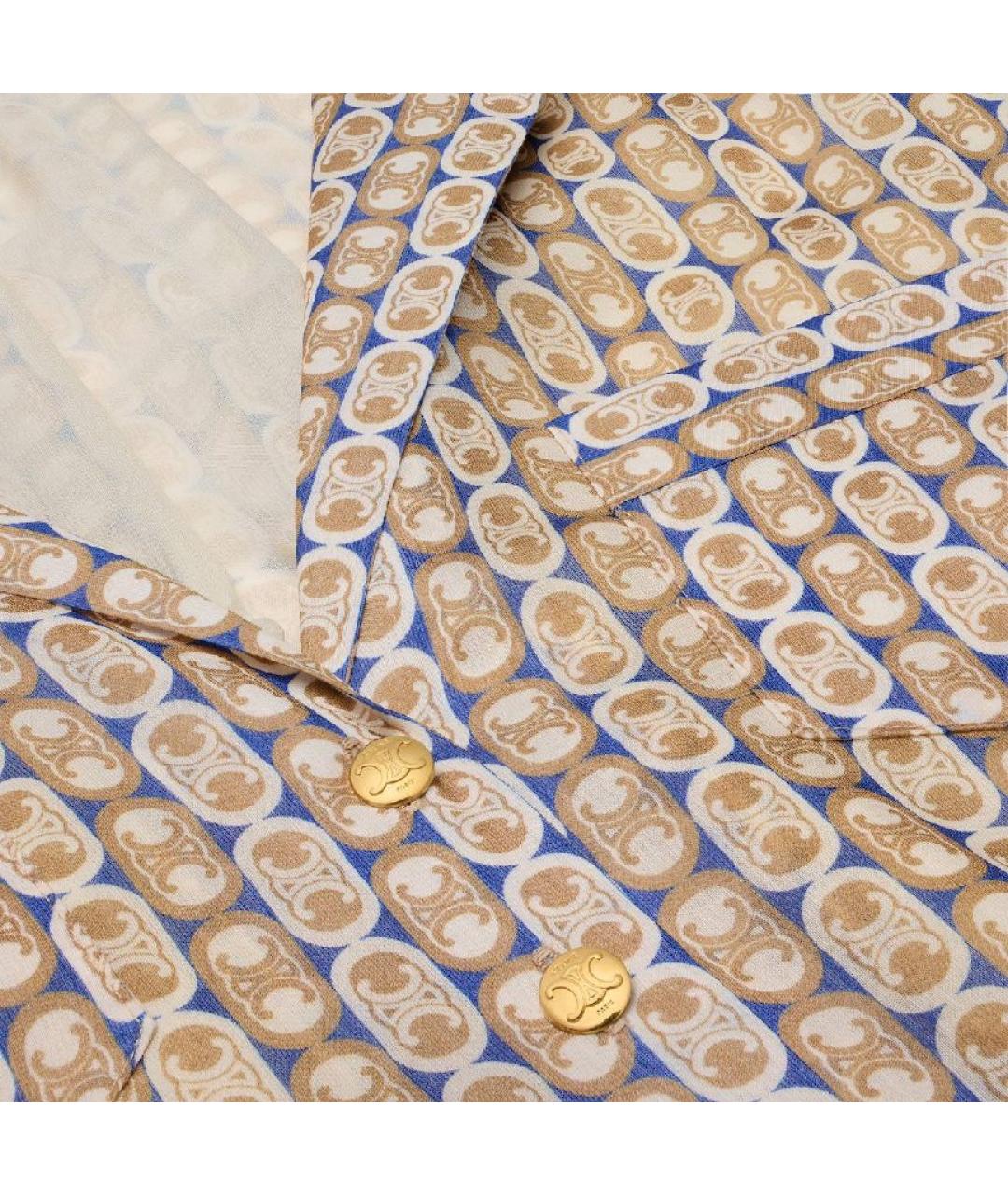 CELINE Мульти шелковое повседневное платье, фото 3