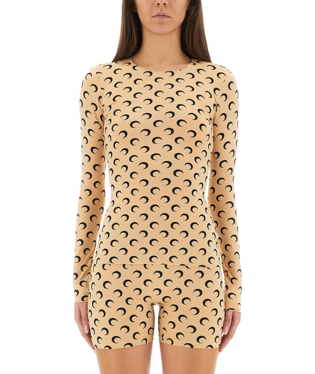 MARINE SERRE Бежевая полиамидовая водолазка, фото 5