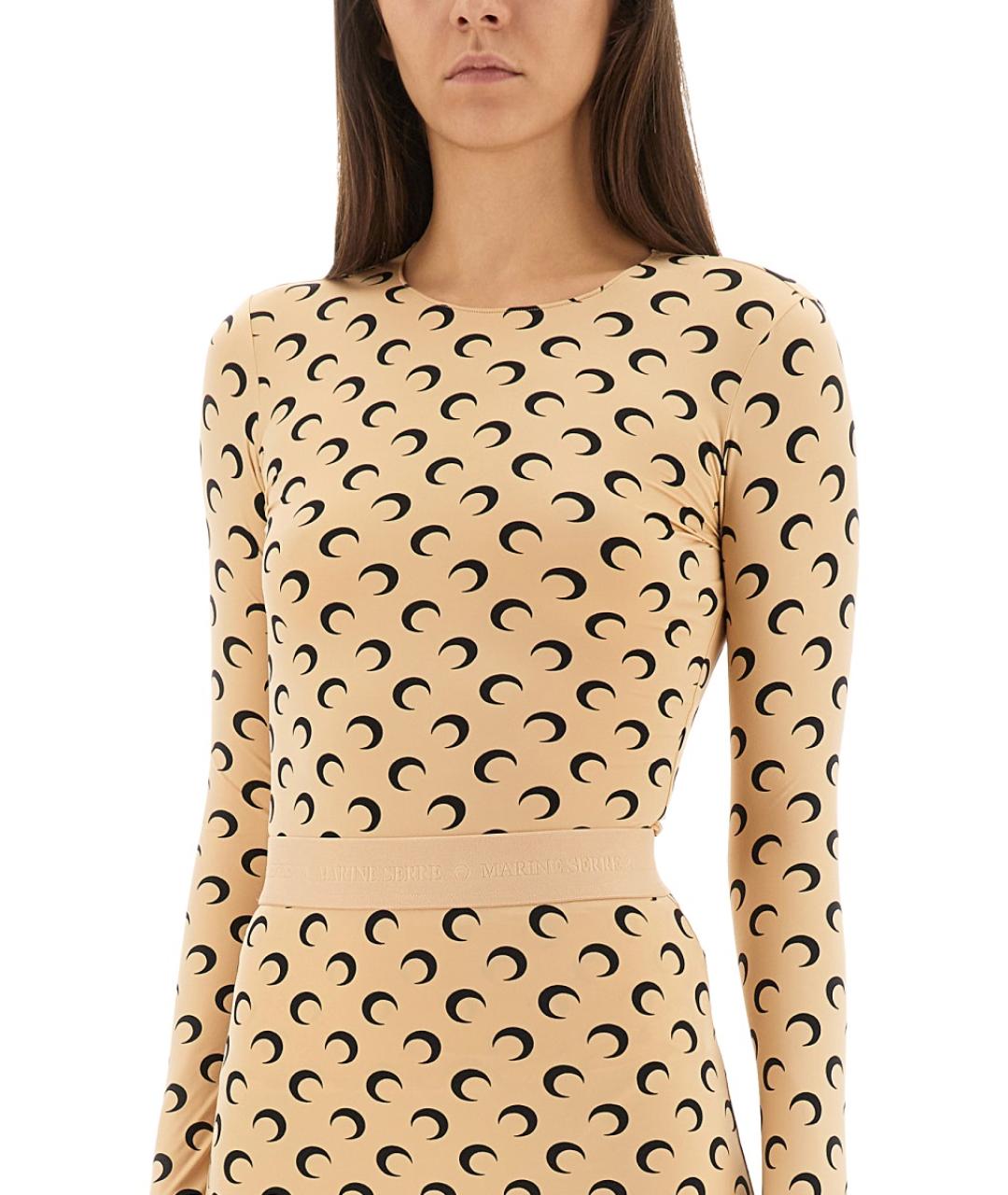 MARINE SERRE Бежевая полиамидовая водолазка, фото 4