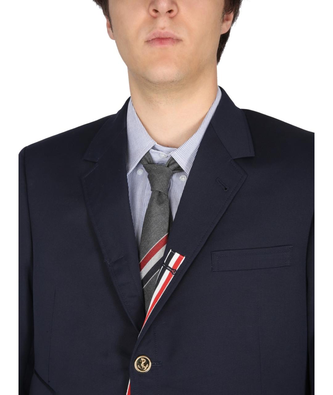 THOM BROWNE Синий полиэстеровый пиджак, фото 4