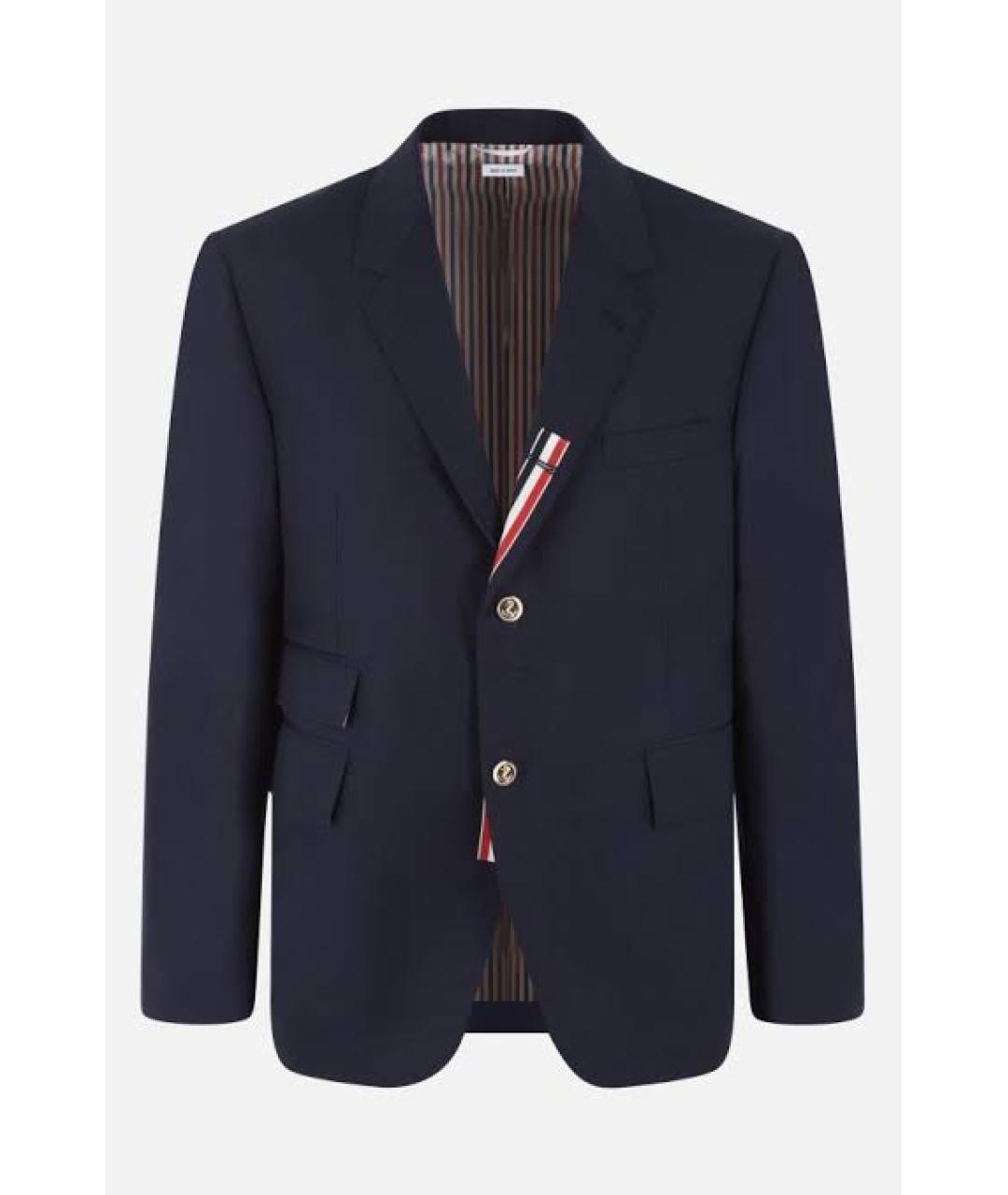 THOM BROWNE Синий полиэстеровый пиджак, фото 1