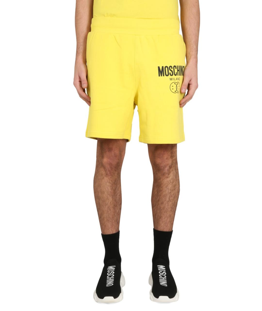 MOSCHINO Желтые хлопковые шорты, фото 5