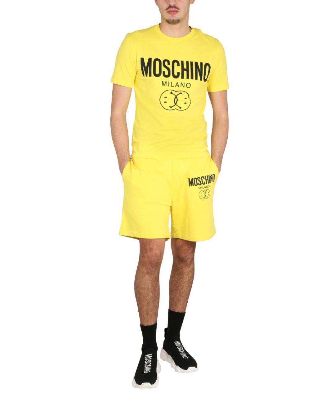 MOSCHINO Желтые хлопковые шорты, фото 2