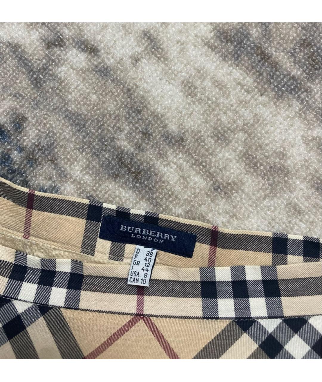 BURBERRY Бежевая юбка мини, фото 4