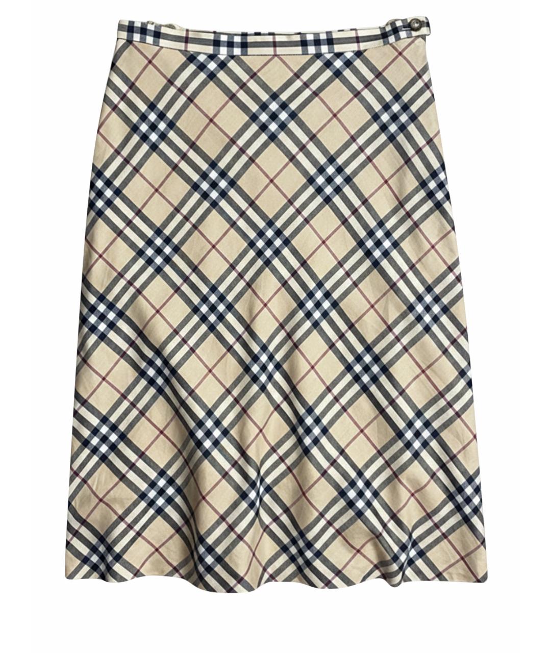 BURBERRY Бежевая юбка мини, фото 1