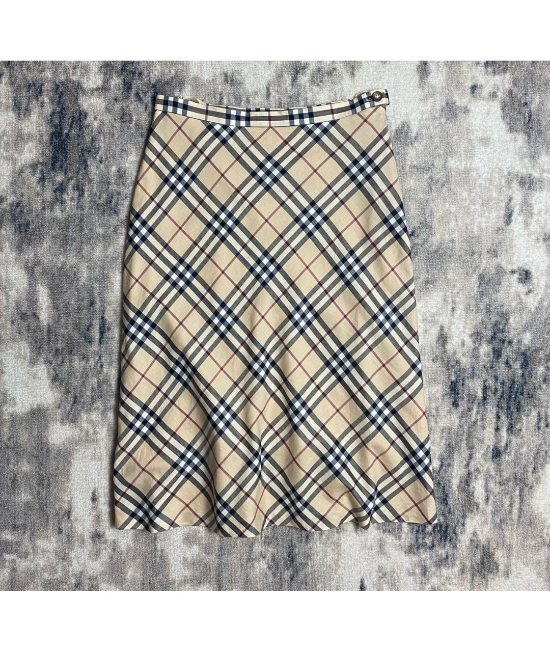 BURBERRY Бежевая юбка мини, фото 2