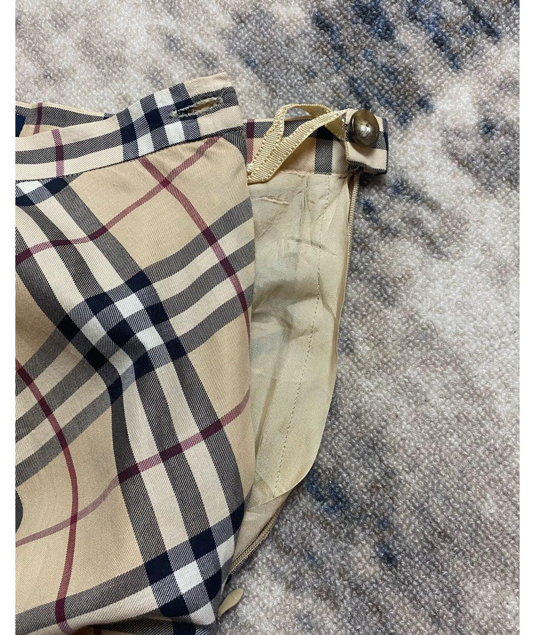 BURBERRY Бежевая юбка мини, фото 3