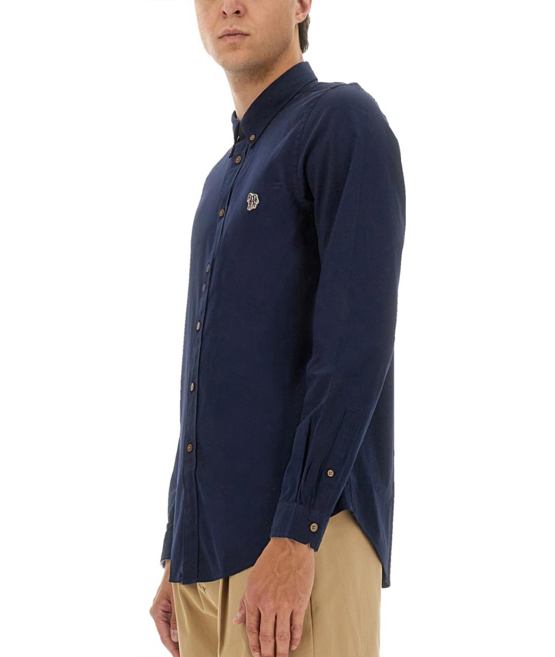 PS BY PAUL SMITH Синяя хлопковая кэжуал рубашка, фото 4