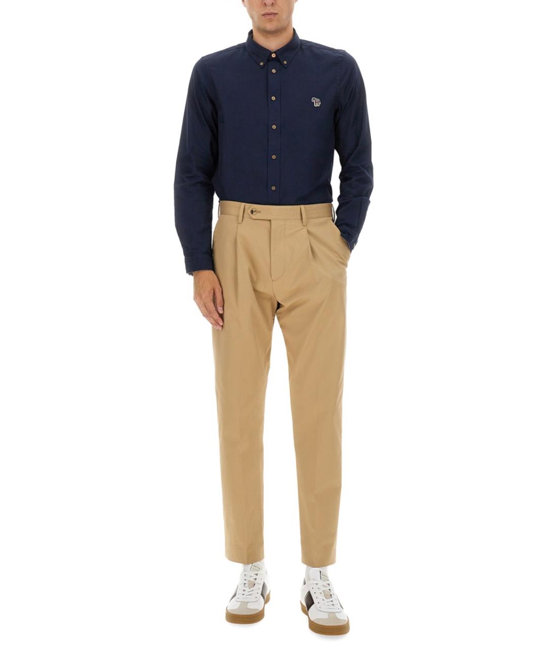 PS BY PAUL SMITH Синяя хлопковая кэжуал рубашка, фото 2