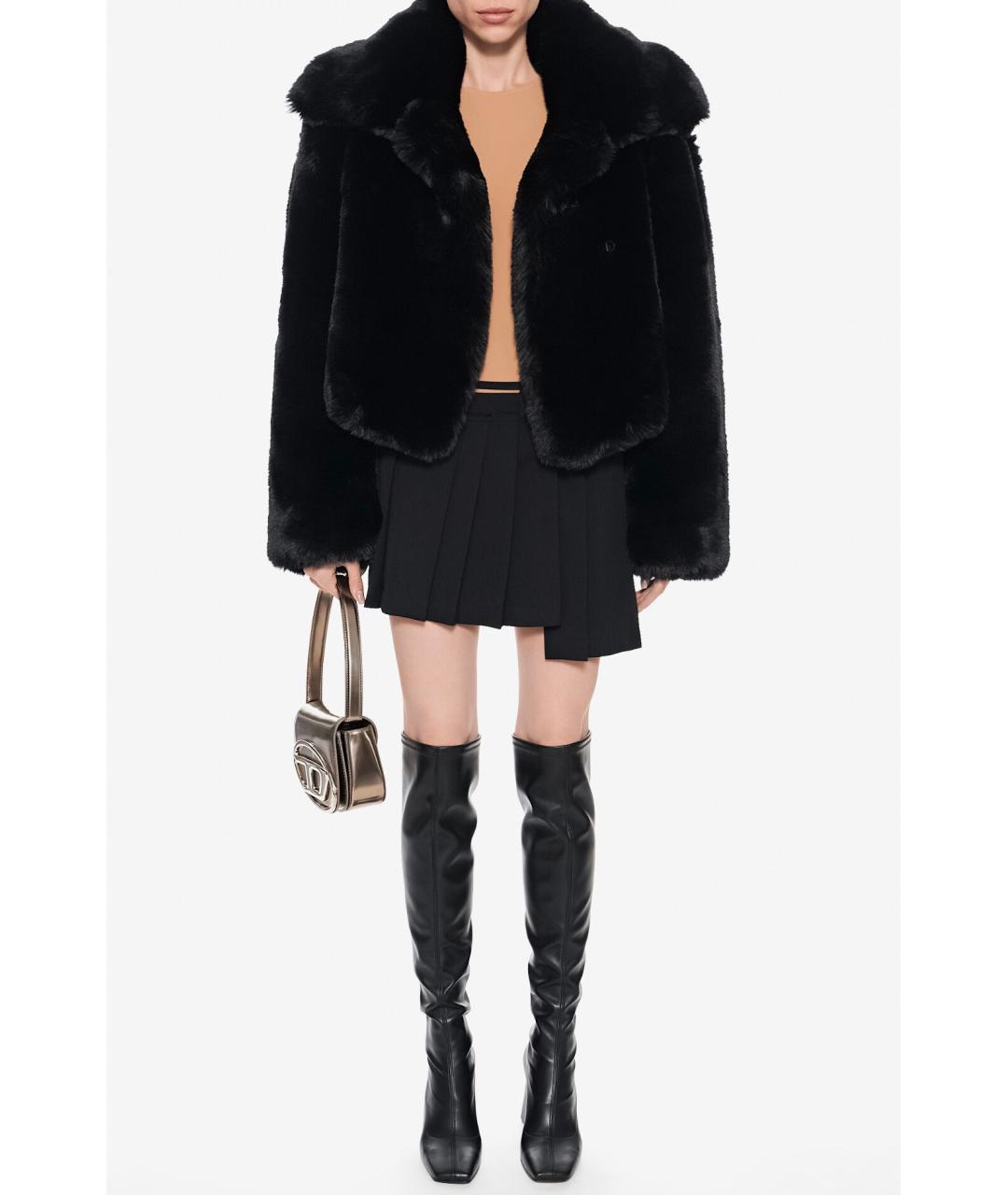 ACNE STUDIOS Черная меховая шуба, фото 4