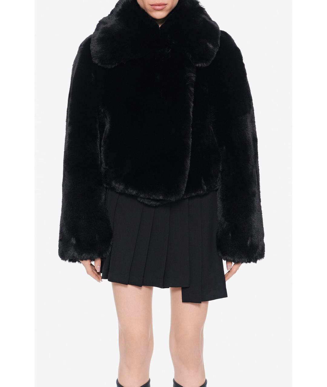 ACNE STUDIOS Черная меховая шуба, фото 2