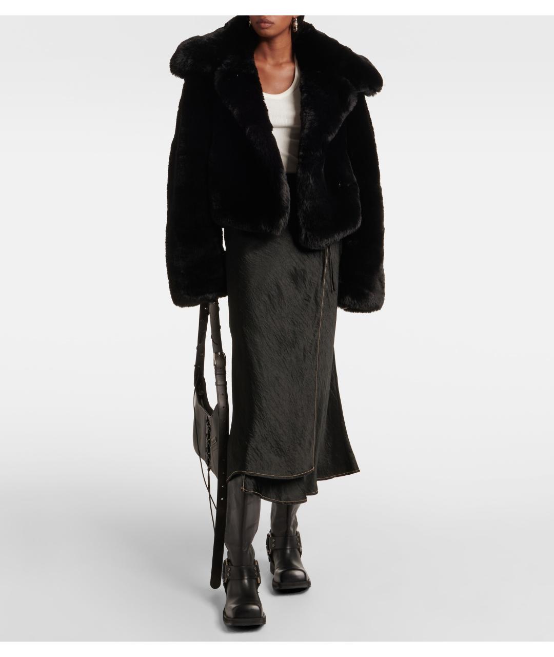 ACNE STUDIOS Черная меховая шуба, фото 5