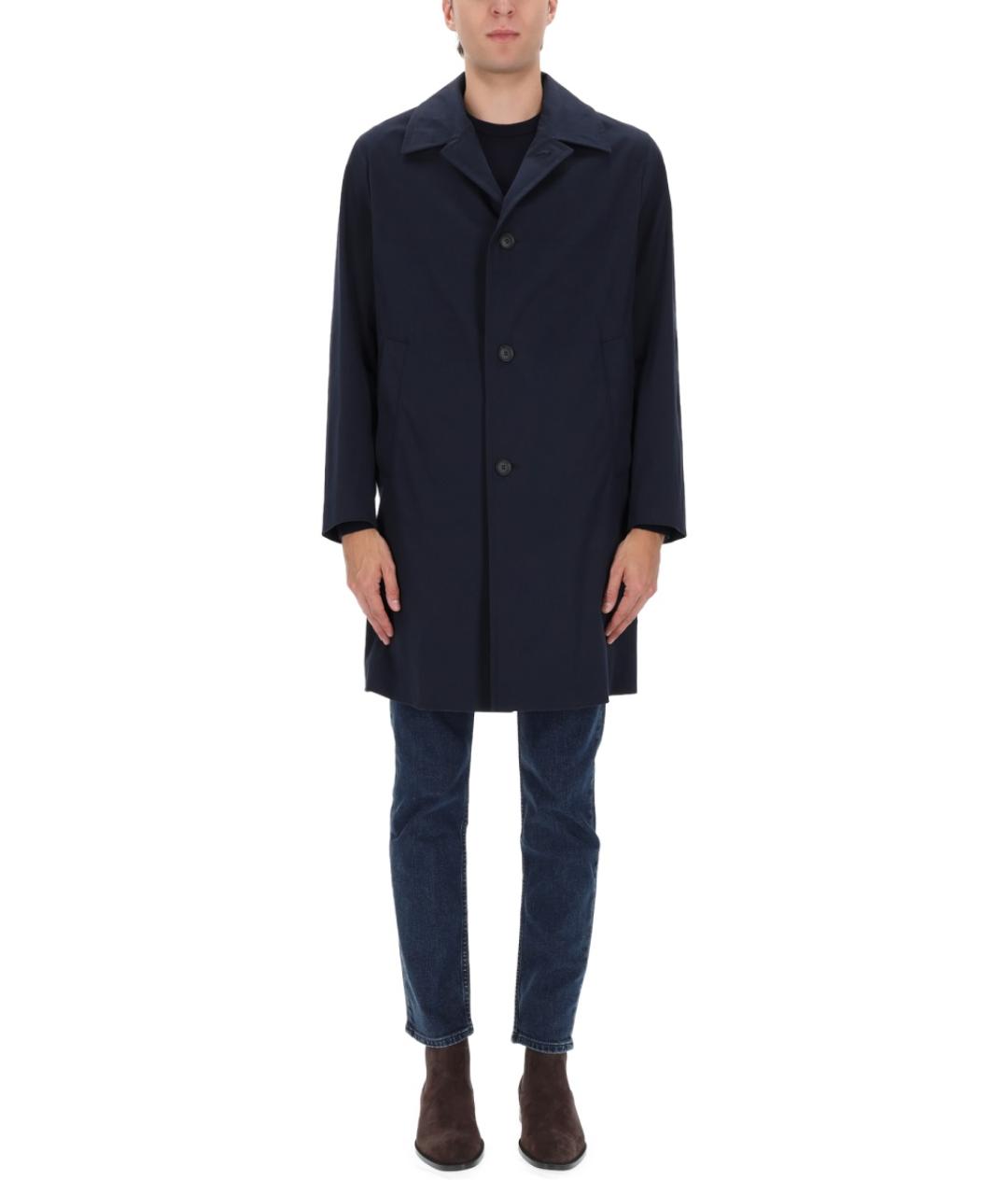 HUGO BOSS Синий хлопковый тренч / плащ, фото 4