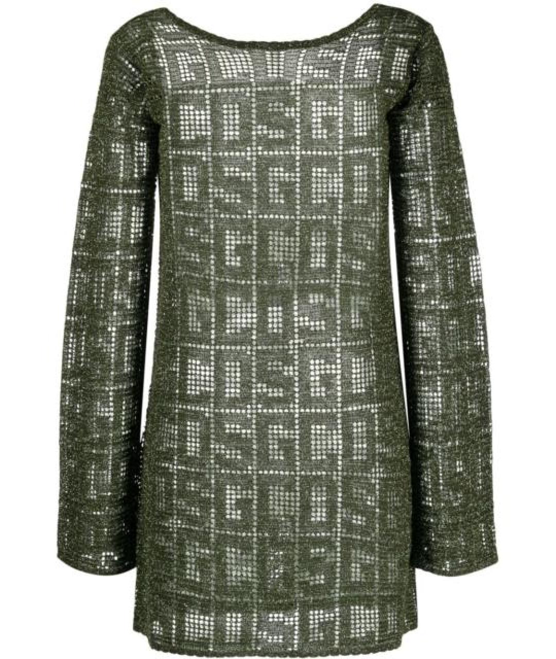 GCDS Хаки вискозное платье, фото 1