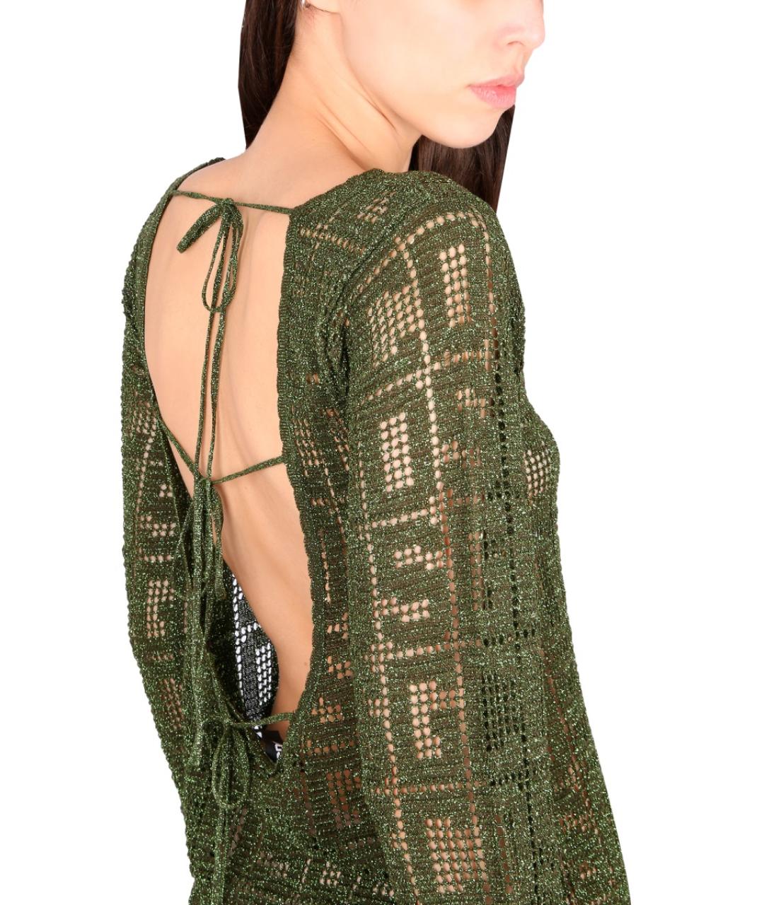 GCDS Хаки вискозное платье, фото 4