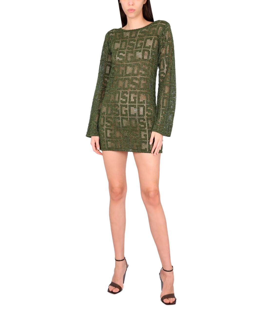 GCDS Хаки вискозное платье, фото 2