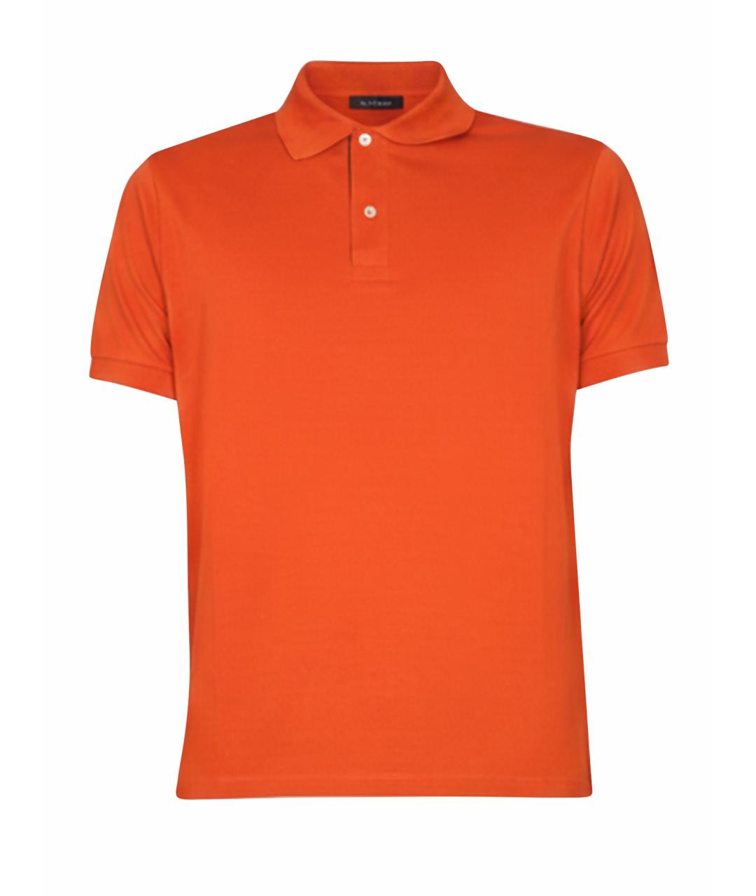 PAUL SMITH Оранжевое хлопковое поло с коротким рукавом, фото 1