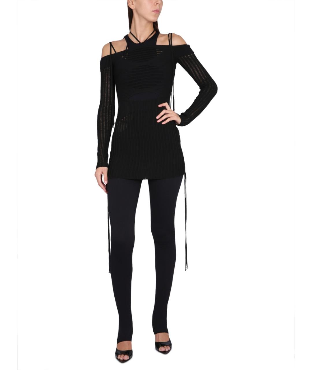 ANDREADAMO Черное вискозное платье, фото 2