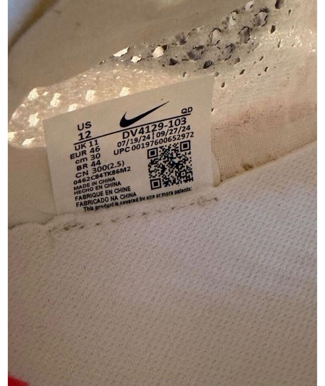 NIKE Белые синтетические низкие кроссовки / кеды, фото 6