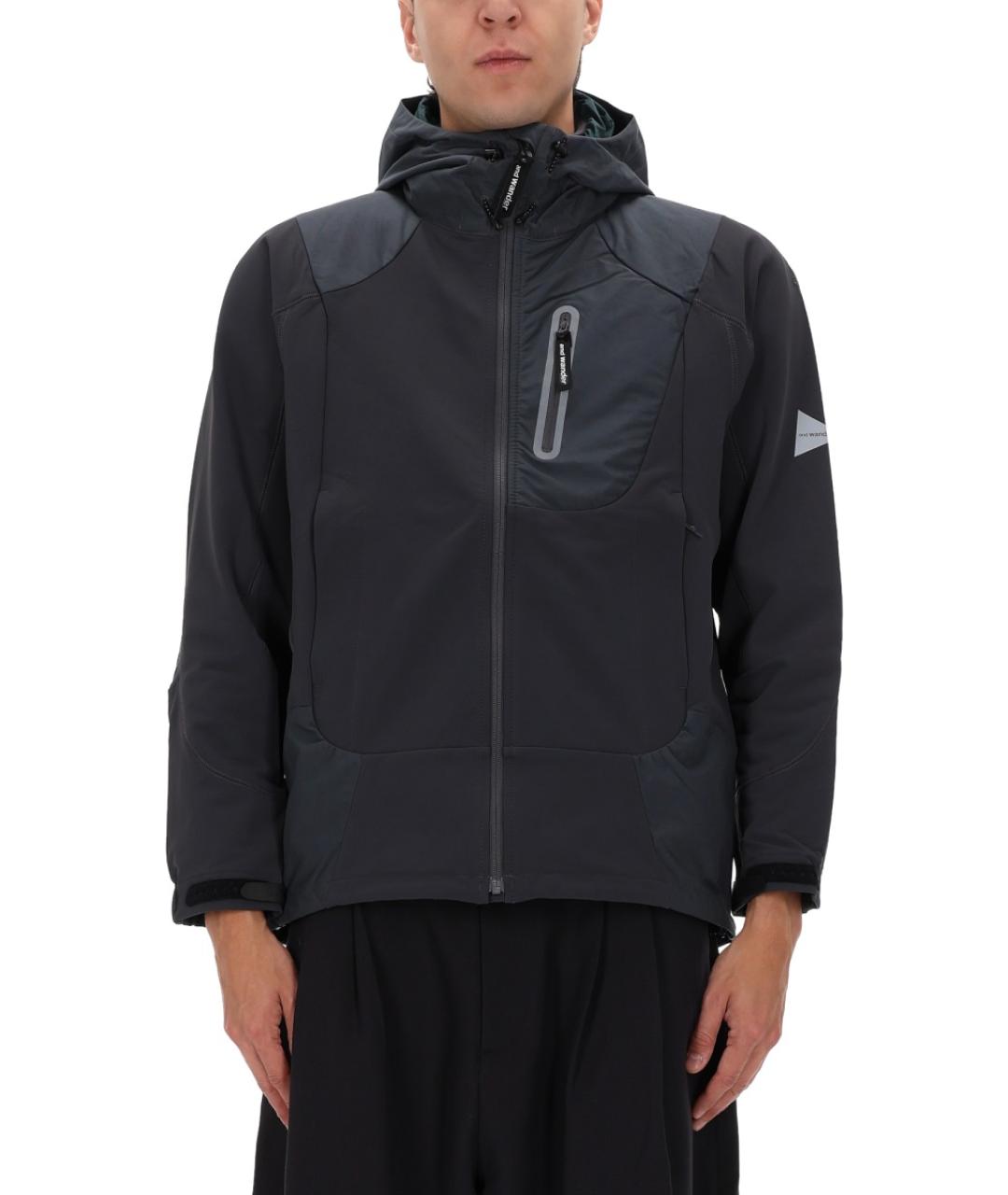 AND WANDER Антрацитовая полиамидовая куртка, фото 2