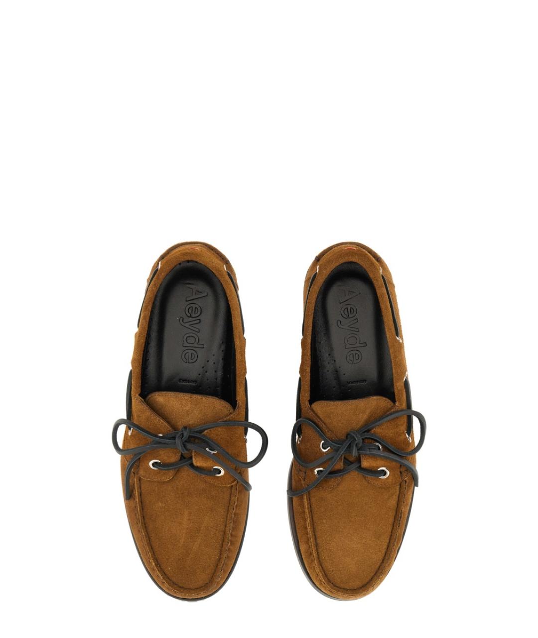 AEYDE Коричневые кожаные мокасины, фото 6