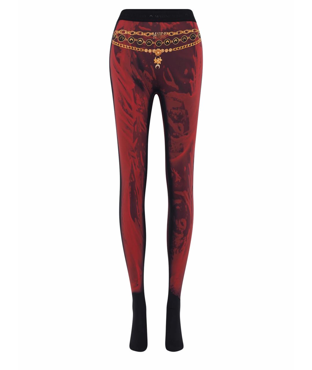 MARINE SERRE Красные полиамидовые леггинсы и велосипедки, фото 1