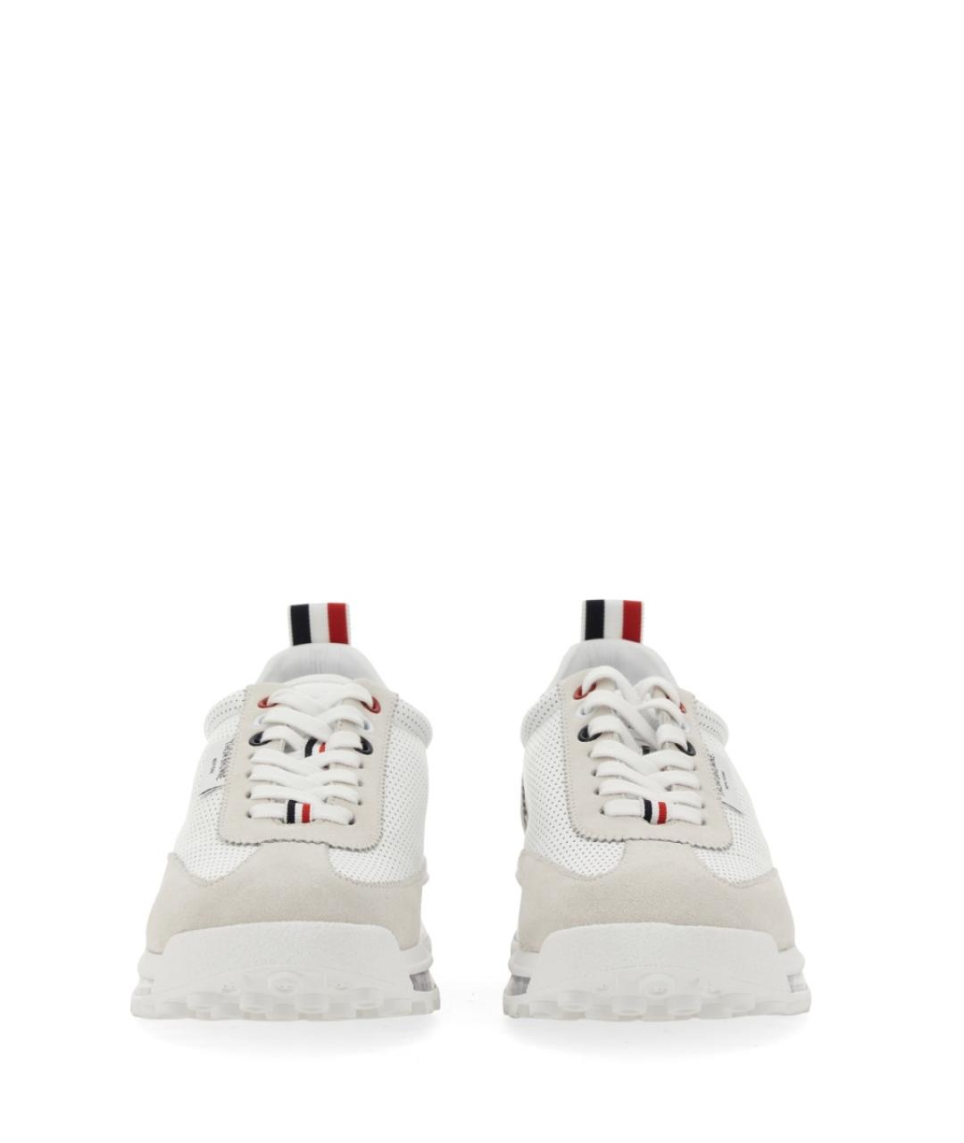 THOM BROWNE Белые кожаные кроссовки, фото 4