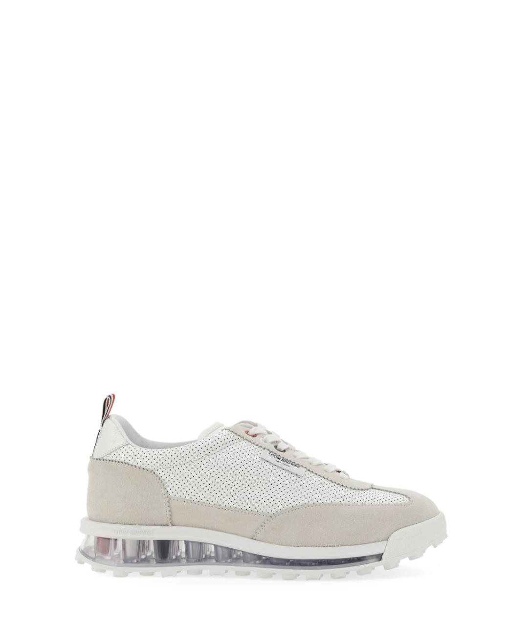 THOM BROWNE Белые кожаные кроссовки, фото 1