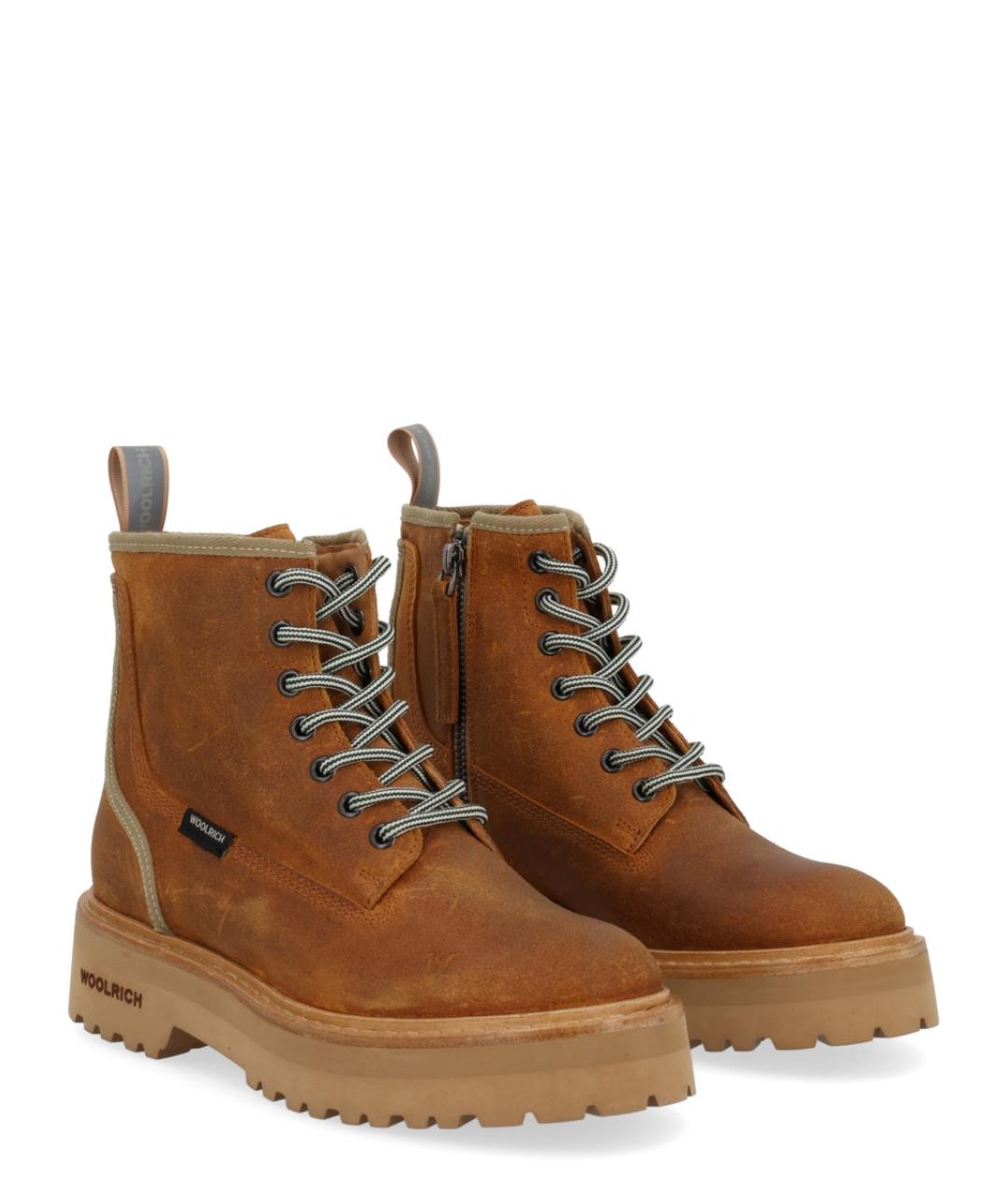 WOOLRICH Коричневые кожаные ботинки, фото 2