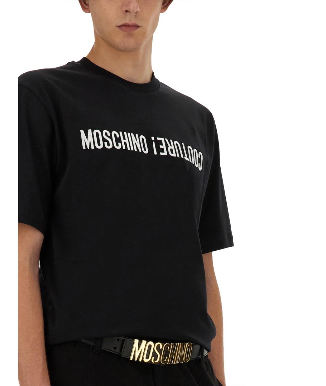 MOSCHINO Черная хлопковая футболка, фото 5