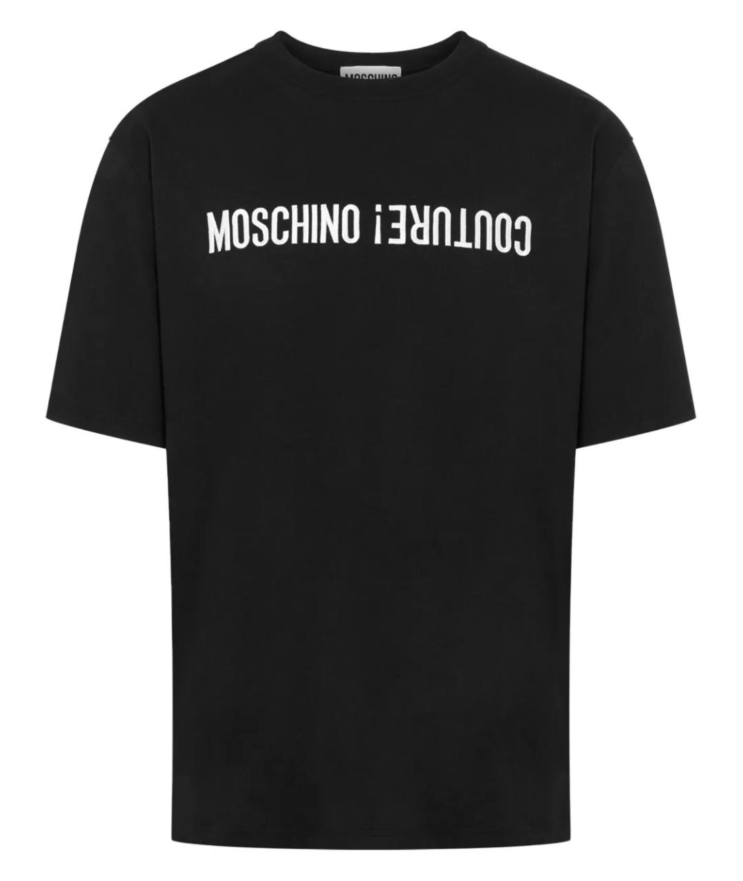 MOSCHINO Черная хлопковая футболка, фото 1