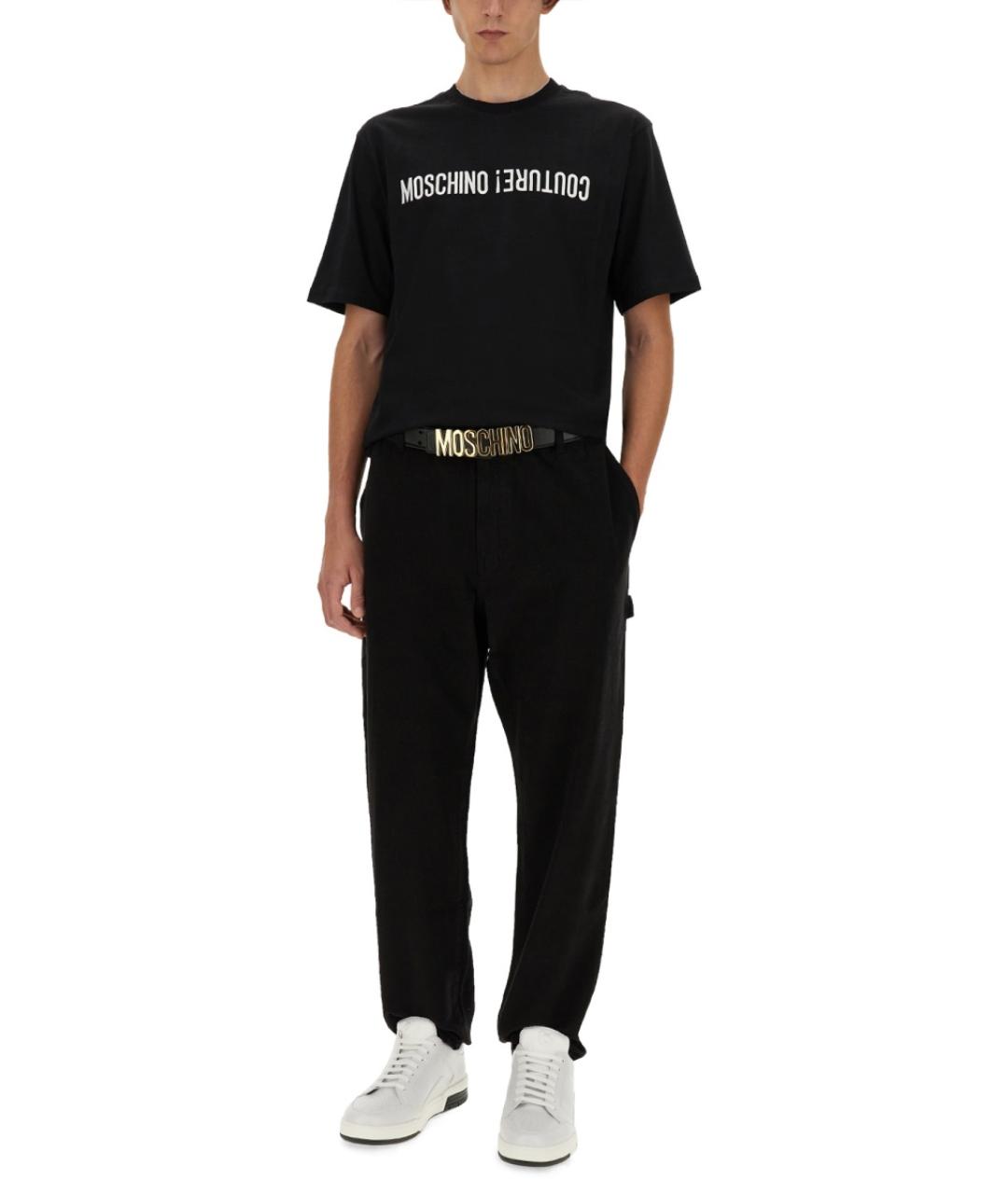 MOSCHINO Черная хлопковая футболка, фото 3