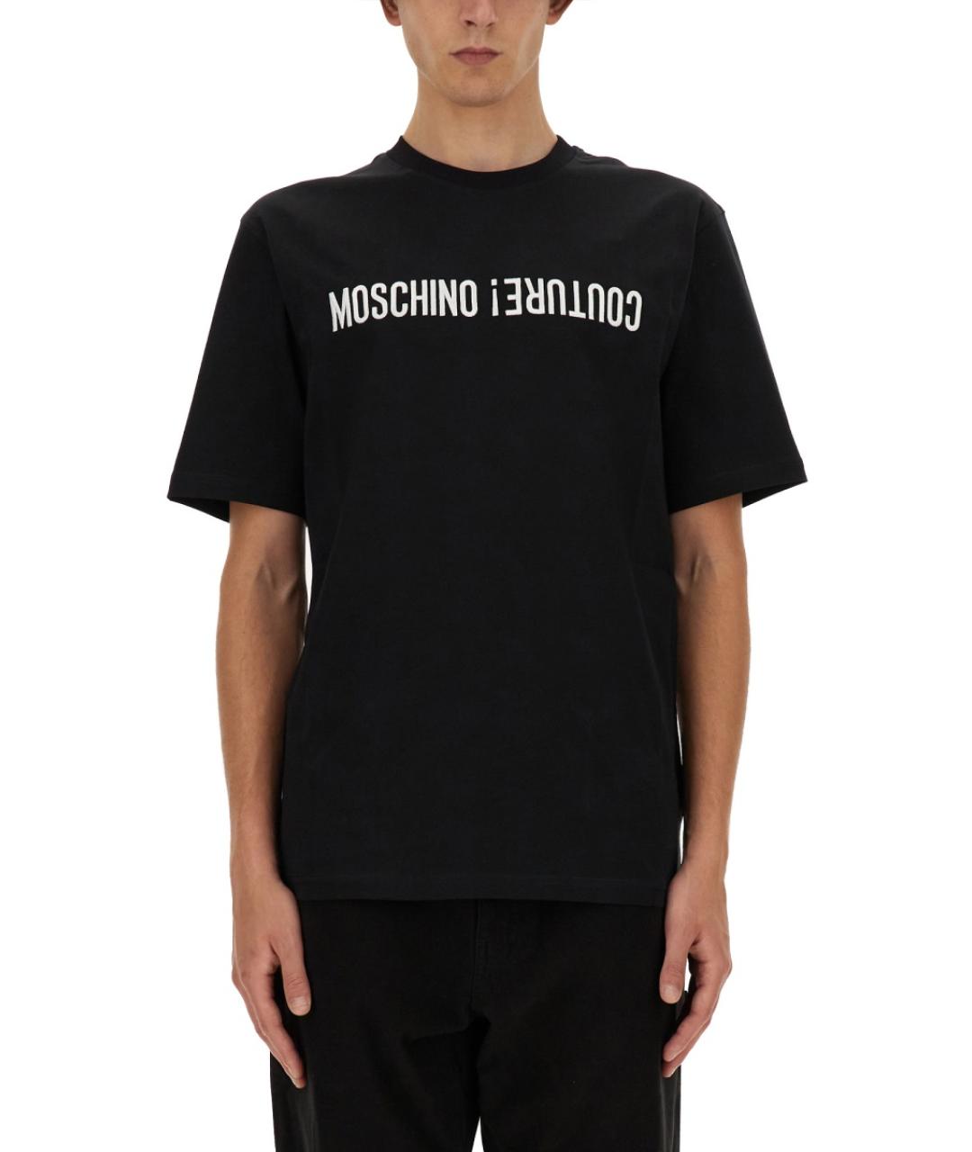 MOSCHINO Черная хлопковая футболка, фото 2