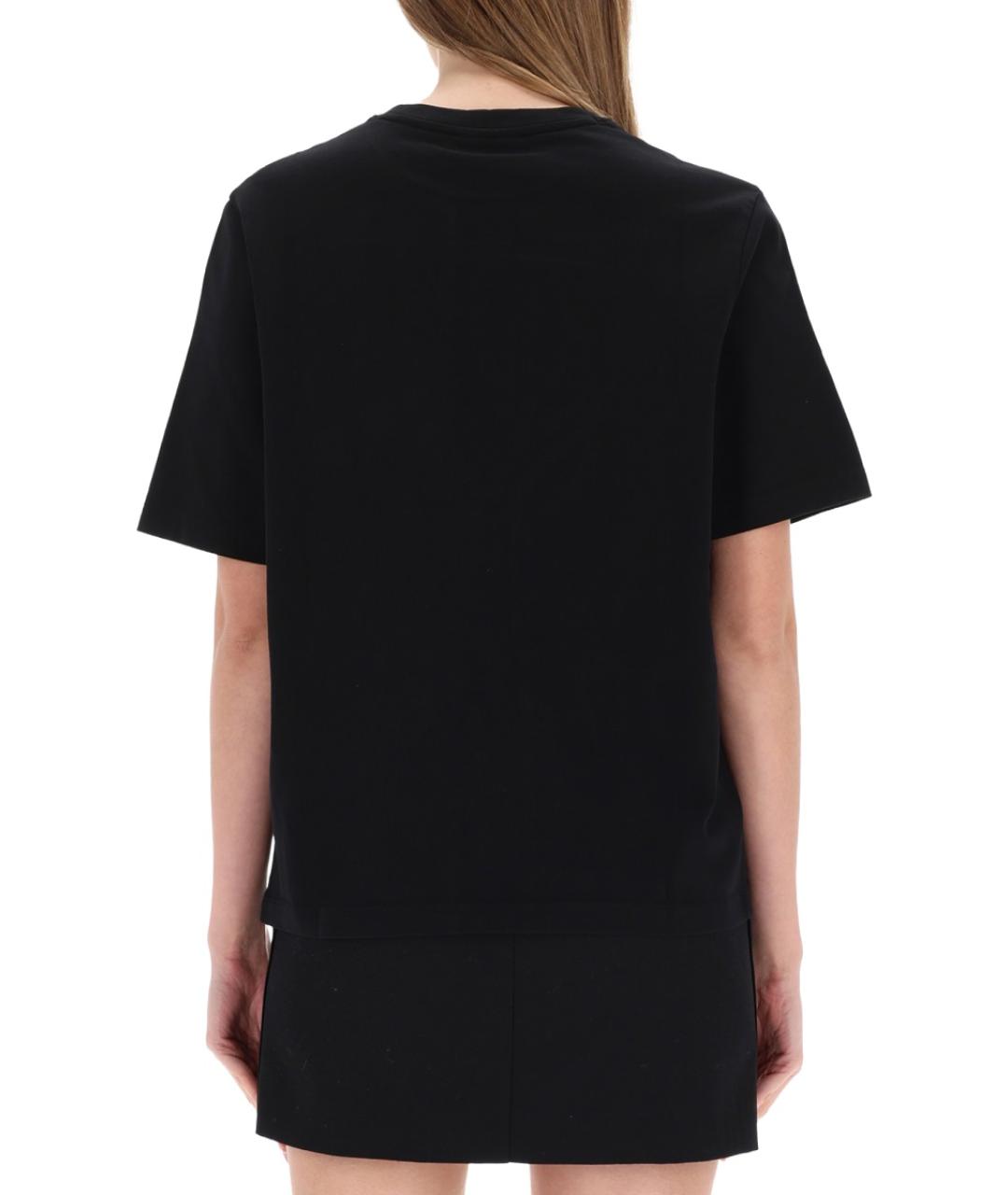 MAISON KITSUNE Черная хлопковая футболка, фото 3