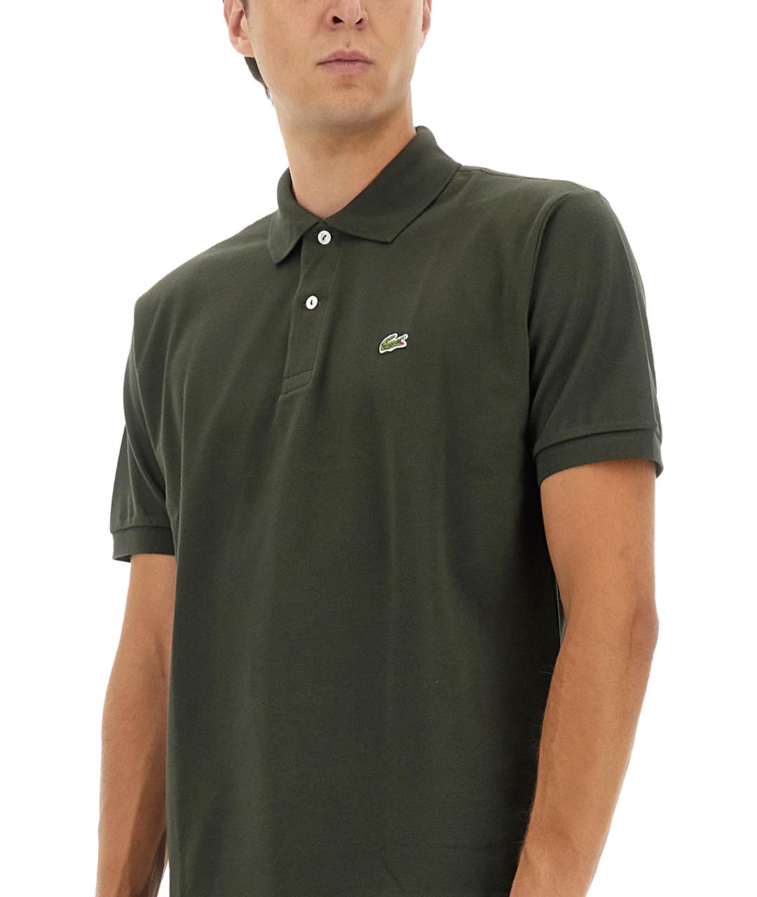 LACOSTE Зеленые хлопковое поло с коротким рукавом, фото 4