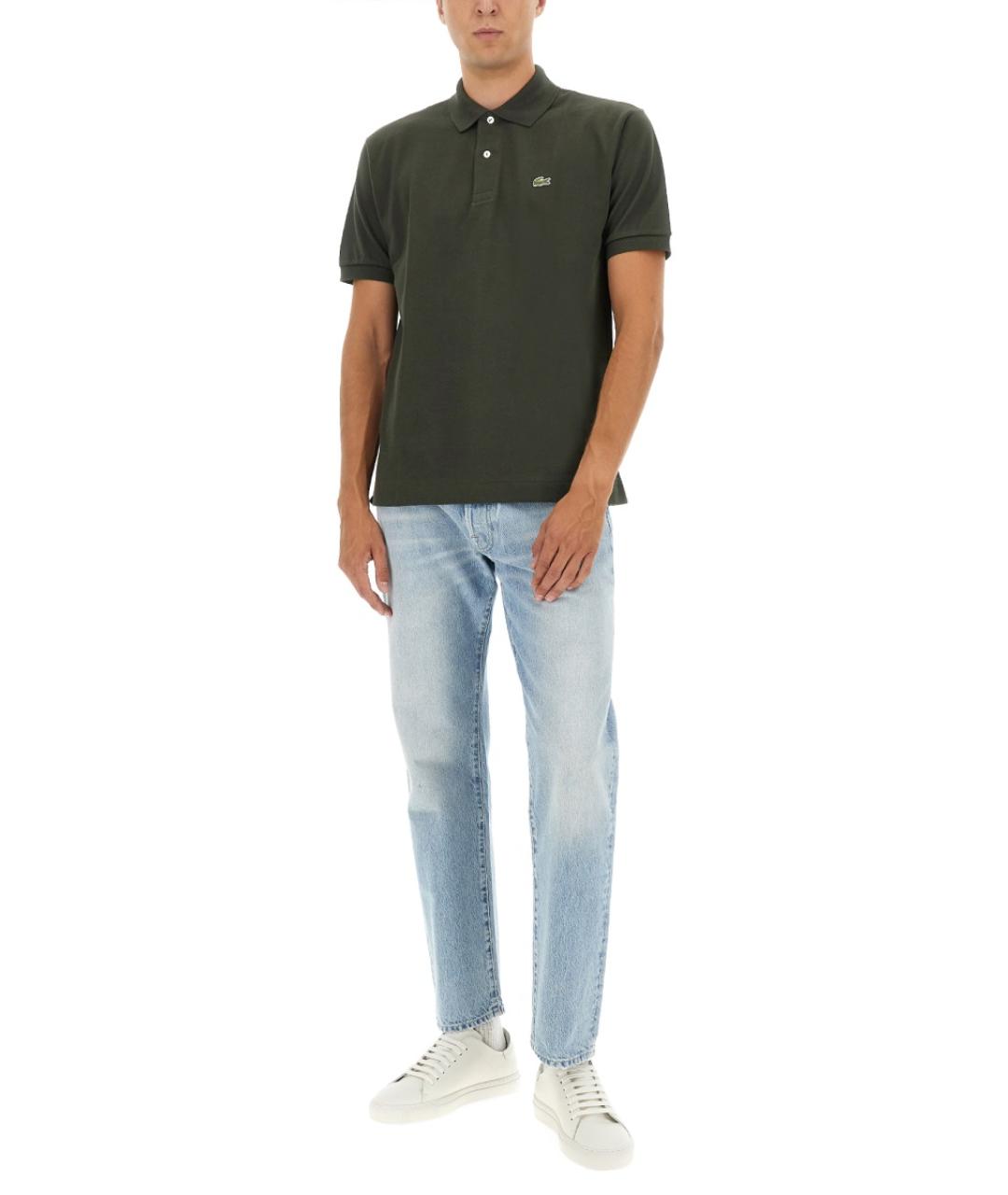 LACOSTE Зеленые хлопковое поло с коротким рукавом, фото 2