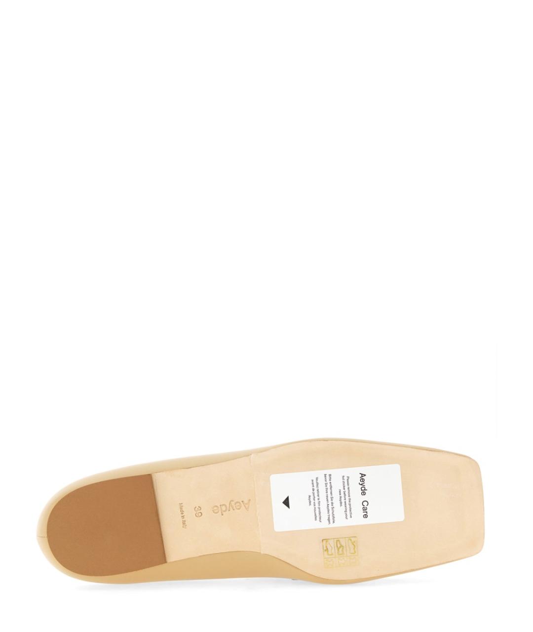 AEYDE Бежевые кожаные мокасины, фото 6