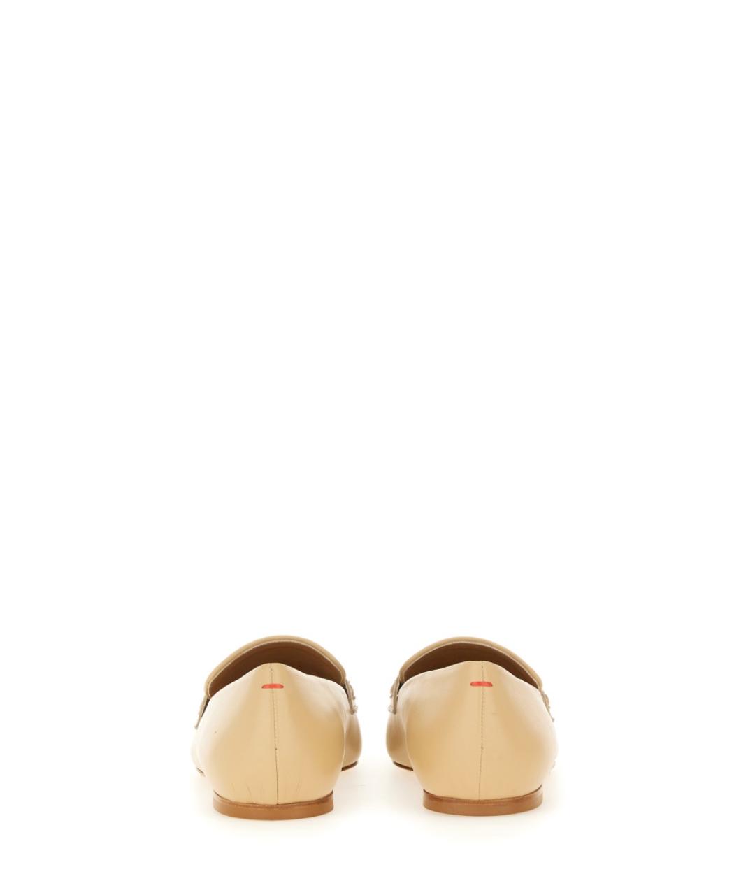 AEYDE Бежевые кожаные мокасины, фото 4
