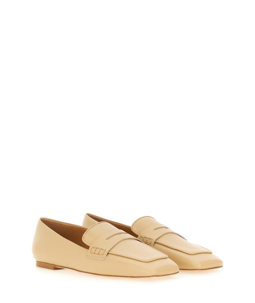 AEYDE Бежевые кожаные мокасины, фото 3