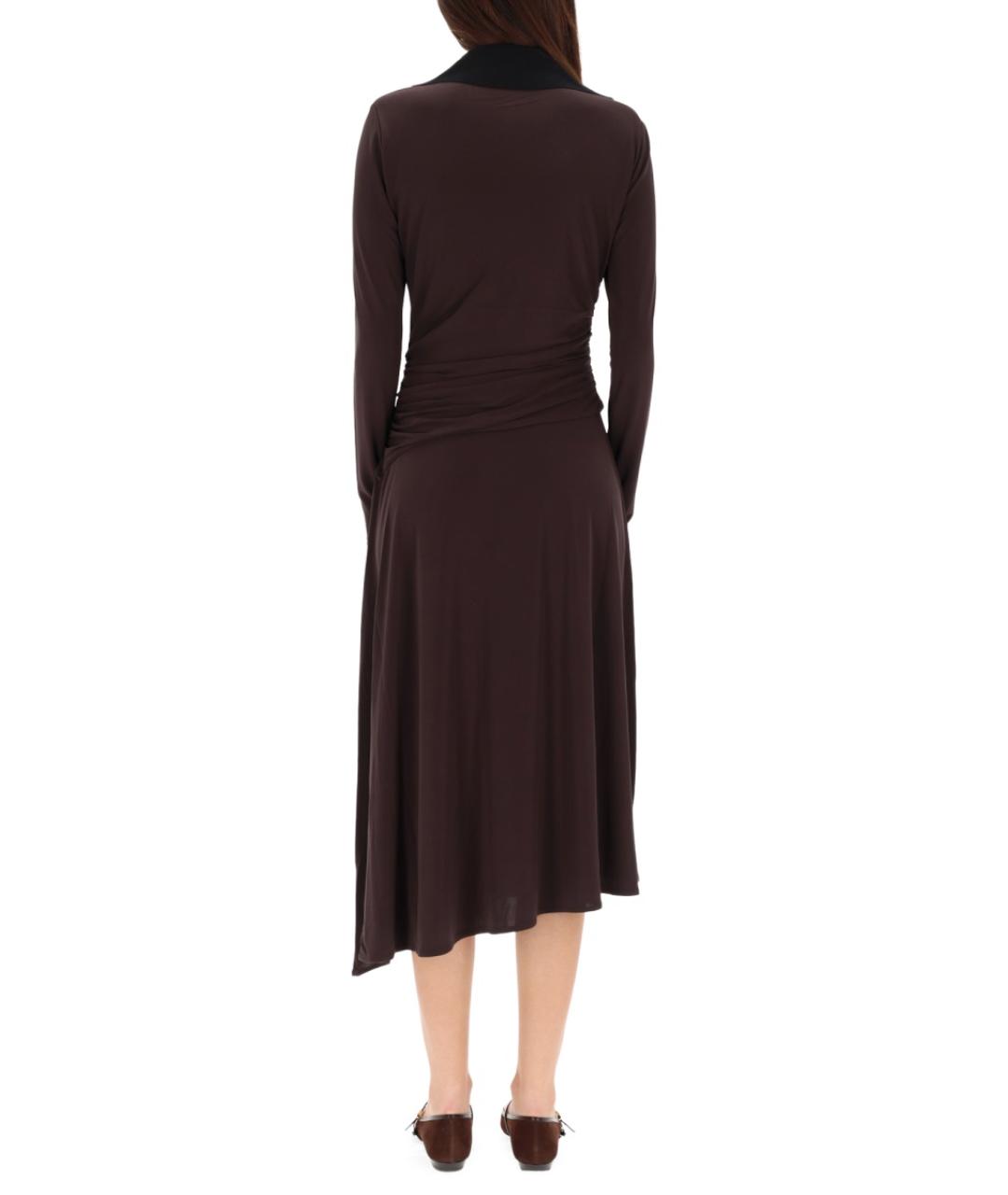 TORY BURCH Коричневое вискозное повседневное платье, фото 3