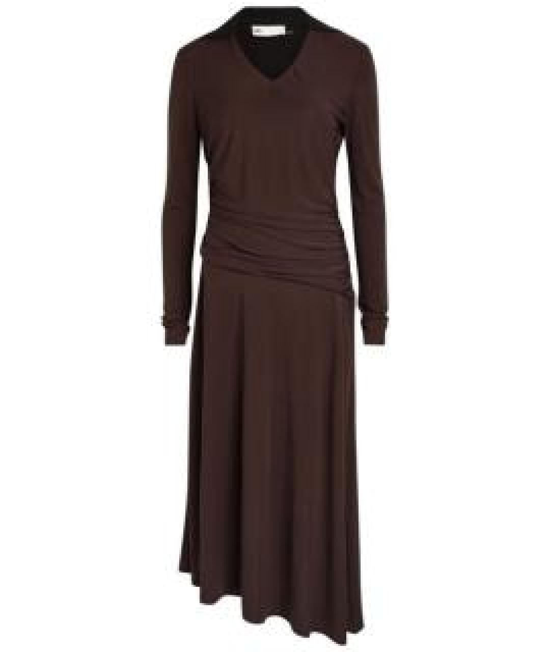 TORY BURCH Коричневое вискозное повседневное платье, фото 1