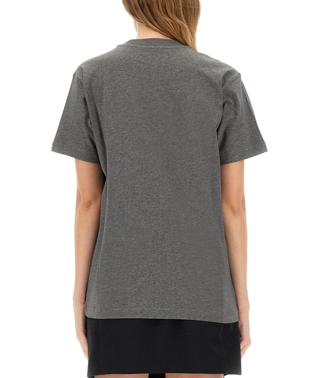 MOSCHINO Серая хлопковая футболка, фото 4