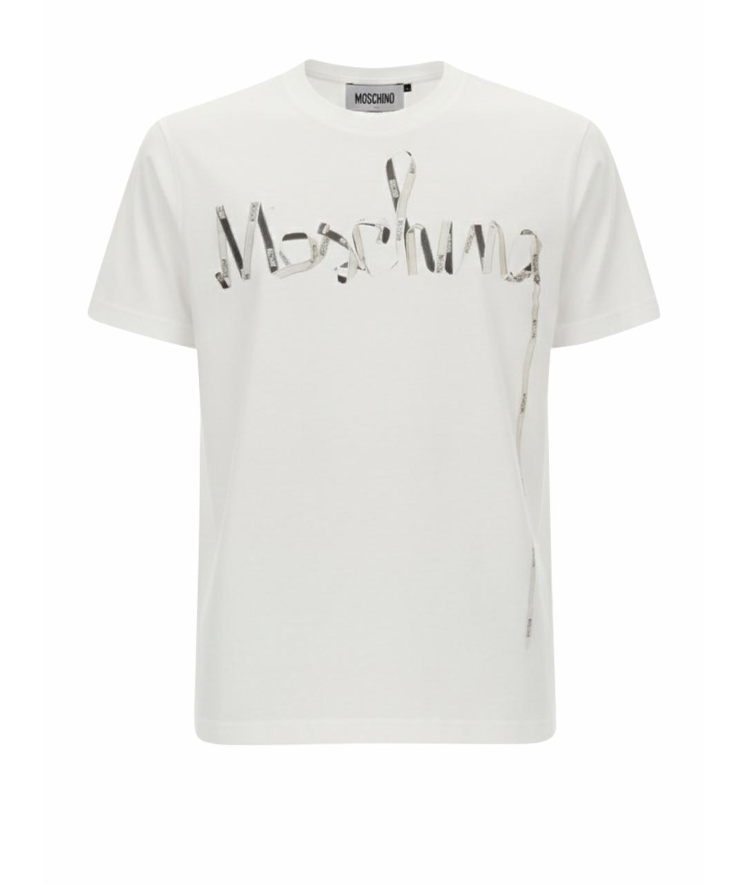 MOSCHINO Белая хлопковая футболка, фото 1