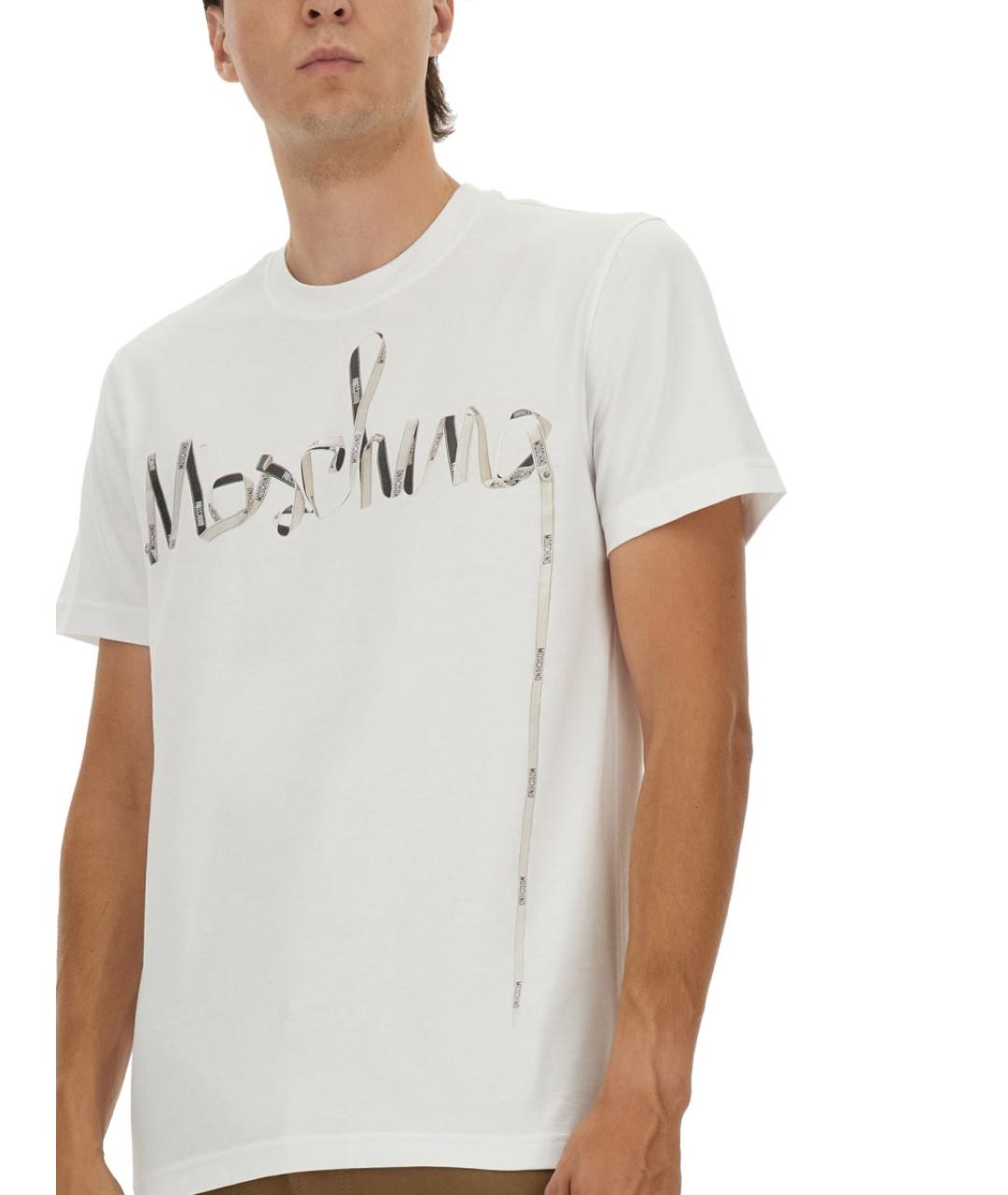 MOSCHINO Белая хлопковая футболка, фото 4