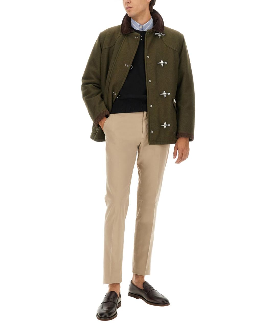 FAY Хаки шерстяное пальто, фото 2